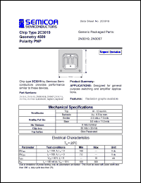 2N3057 datasheet: Chip: geometry 4500; polarity PNP 2N3057