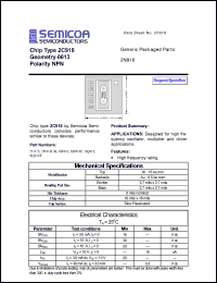 SQ918F datasheet: Chip: geometry 9700; polarity NPN SQ918F