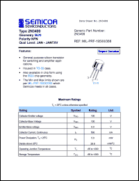 2N3499 datasheet: Chip: 6.0V; geometry 5620; polarity NPN 2N3499