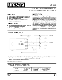 US1060CT datasheet: 3.3V dual 6A/1A low dropout positive fixed output regulator US1060CT