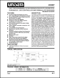US3007CW datasheet: 5-bit programmable synchronous buck plus non synchronous, LDO controller and 200MmA LDO on board US3007CW