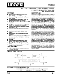 US3022CW datasheet: 1.3-3.5V 4-bit programmable synchronous buck plus four LDO controller US3022CW