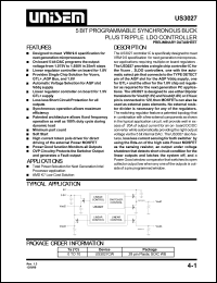 US3027CW datasheet: 1.3-3.5V 5-bit programmable synchronous buck plus four LDO controller US3027CW