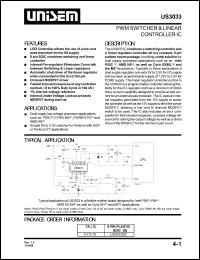 US3033CS datasheet: 1.3-3.5V PWM switcher & linear controller IC US3033CS