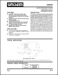 US3034CS datasheet: PWM switcher controller IC US3034CS