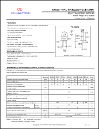 SR820 datasheet: Schottky barrier rectifier. Max repetitive peak reverse voltage 20 V. Max average forward rectified current 8.0 A. SR820