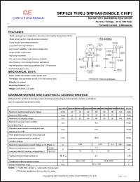 SRF820 datasheet: Schottky barrier rectifier. Max repetitive peak reverse voltage 20 V. Max average forward rectified current 8.0 A. SRF820