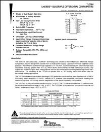 TLC354CD datasheet:  QUAD, LOW VOLTAGE, LINCMOS(TM) DIFFERENTIAL COMPARATOR TLC354CD