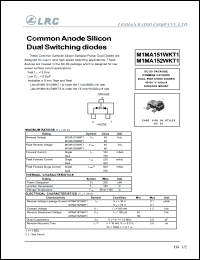 M1MA152WKT1 datasheet: 80 V, 100 mA, common anode silicon dual switching diode M1MA152WKT1
