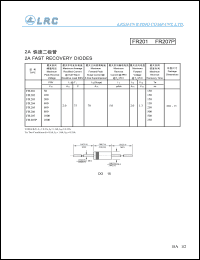FR207 datasheet: 1000 V, 2 A, fast recovery diode FR207