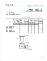 KBPC601 datasheet: 100 V, 6 A, bridge rectifier KBPC601