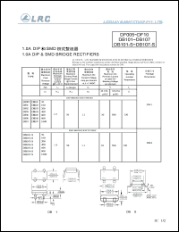 DF101-S datasheet: 50 V, 1 A, bridge rectifier DF101-S