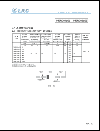 HER203G datasheet: 200 V,  2 A, high efficiency GPP diode HER203G