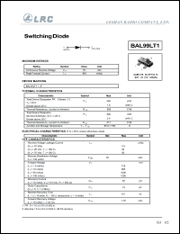 BAL99LT1 datasheet: 70 V, 100 mA, switching diode BAL99LT1