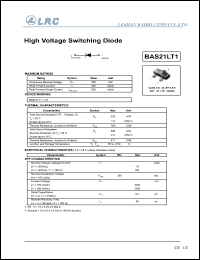 BAS21LT1 datasheet: 250 V, 200 mA, high voltage switching diode BAS21LT1