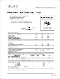 BAV170LT1 datasheet: 70 V, 200 mA, monolithic dual switching diode BAV170LT1
