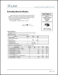 BAT54RLT1 datasheet: 30 V,  schottky barrier diode BAT54RLT1