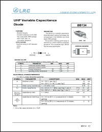 BB134 datasheet: 30 V,  VHF variable capacitance diode BB134