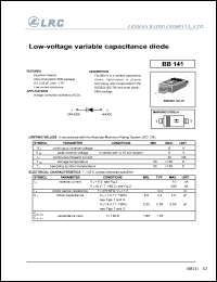 BB141 datasheet: 6 V, low-voltage variable capacitance diode BB141