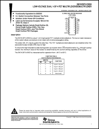 SN74CBTLV3253DGVR datasheet:  LOW-VOLTAGE DUAL 1-OF-4 FET MULTIPLEXER/DEMULTIPLEXER SN74CBTLV3253DGVR