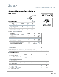 BCW72LT1 datasheet: 45 V, general purpose transistor BCW72LT1