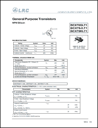 BCX70KLT1 datasheet: 45 V, NPN general purpose transistor BCX70KLT1
