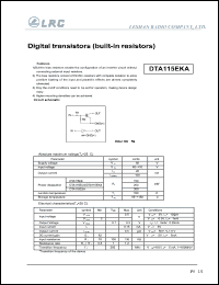 DTA115EKA datasheet: 50 V, digital transistor DTA115EKA