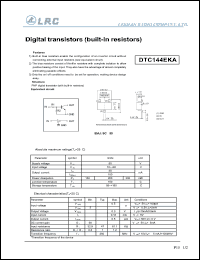 DTC144EKA datasheet: 50 V, digital transistor DTC144EKA