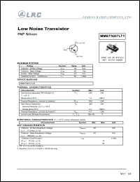 MMBT5087LT1 datasheet: 50 V, low noise transistor MMBT5087LT1