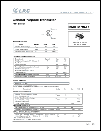 MMBTA70LT1 datasheet: 40 V, general purpose transistor MMBTA70LT1