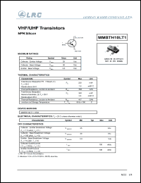 MMBTH10LT1 datasheet: 25 V, VHF/UHF transistor MMBTH10LT1