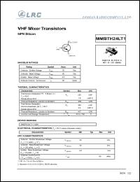 MMBTH24LT1 datasheet: 30 V, VHF  mixer transistor MMBTH24LT1
