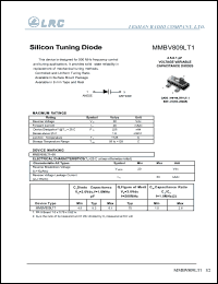 MMBV809LT1 datasheet: 20 V, silicon tuning diode MMBV809LT1