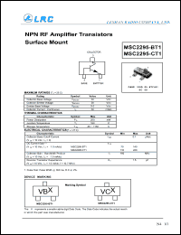 MSC2295-CT1 datasheet: 30 V, NPN RF amplifier transistor surface mount MSC2295-CT1