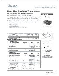 MUN5112DW1T1 datasheet: 50 V, dual bias resistor transistor MUN5112DW1T1