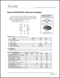 MBD54DWT1 datasheet: 30 V, dual schottky barrier diode MBD54DWT1