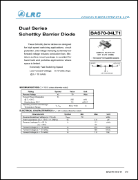 BAS70-04LT1 datasheet: 70 V, dual schottky barrier diode BAS70-04LT1