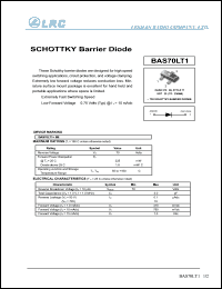 BAS70LT1 datasheet: 70 V, dual schottky barrier diode BAS70LT1