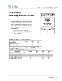 BAS40-04LT1 datasheet: 40 V, dual schottky barrier diode BAS40-04LT1