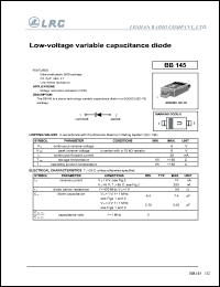 BB145 datasheet: 6 V, low voltage variable capacitance diode BB145