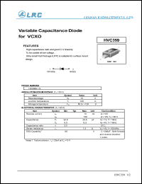HVC359 datasheet: 15 V,  variable capacitance diode HVC359