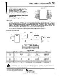 CDCR61APWR datasheet:  DIRECT RAMBUS CLOCK GENERATOR - LITE CDCR61APWR