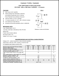 1N4947 datasheet: 800 V, 1 A, fast switching plastic rectifier 1N4947