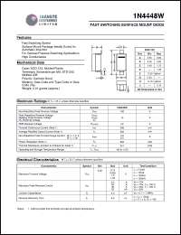 1N4448W datasheet: 100 V, fast switching surface mount diode 1N4448W