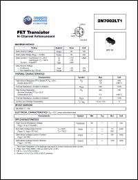 2N7002LT1 datasheet: 60 V,  N-Channel enhancement 2N7002LT1