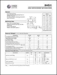 BAS31 datasheet: 100 V,dual  surface mount switching diode BAS31