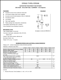 ER500 datasheet: 50 V, 5 A, superfast recovery rectifier ER500