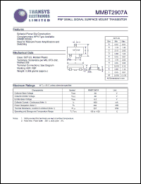 MMBT2907A datasheet: 60 V, PNP small signal surface mount transistor MMBT2907A