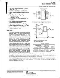 TLC552CN datasheet:  DUAL LINCMOS(TM) TIMER TLC552CN