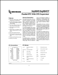 BQ4845YS-A4 datasheet:  RTC IC W NVSRAM CONTROL, WATCHDOG TIMER, UP RESET, INTERRUPTS AND BATTERY LOW WARNING BQ4845YS-A4